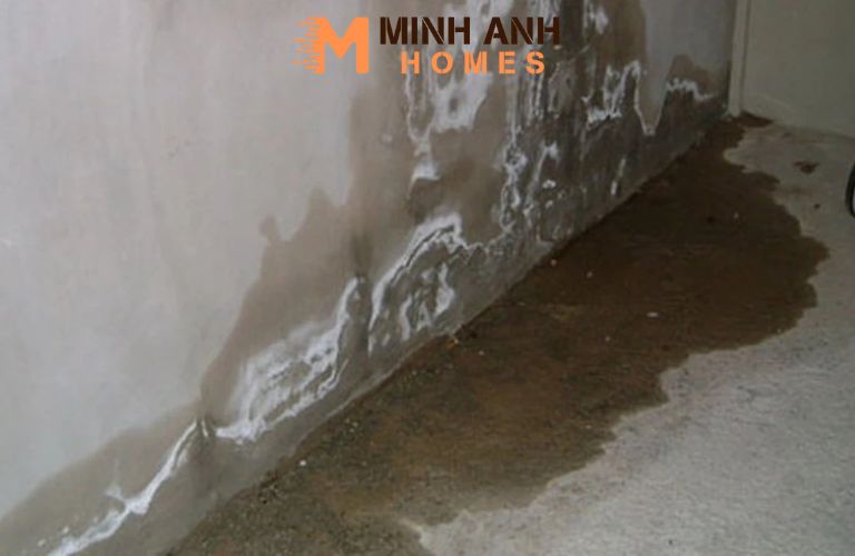 Chân tường bị thấm nước