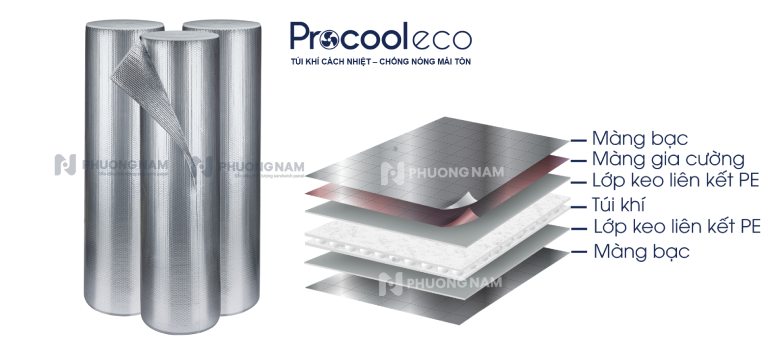 Túi khí cách nhiệt Phương Nam ProCool Eco cũng thường được sử dụng để chống nóng mái tôn