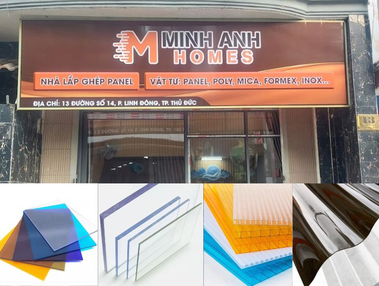 Minh Anh Homes có vị trí chiến lược tại Thủ Đức, cung cấp các sản phẩm tấm lợp poly chất lượng cao