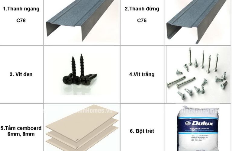 Chuẩn bị đầy đủ vật liệu và dụng cụ trước khi thi công