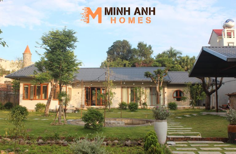 Biệt thự lắp ghép phong cách mái Nhật hiện đại