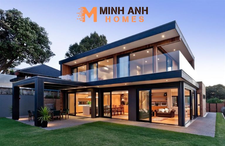 Biệt thự lắp ghép 2 tầng khung thép hiện đại