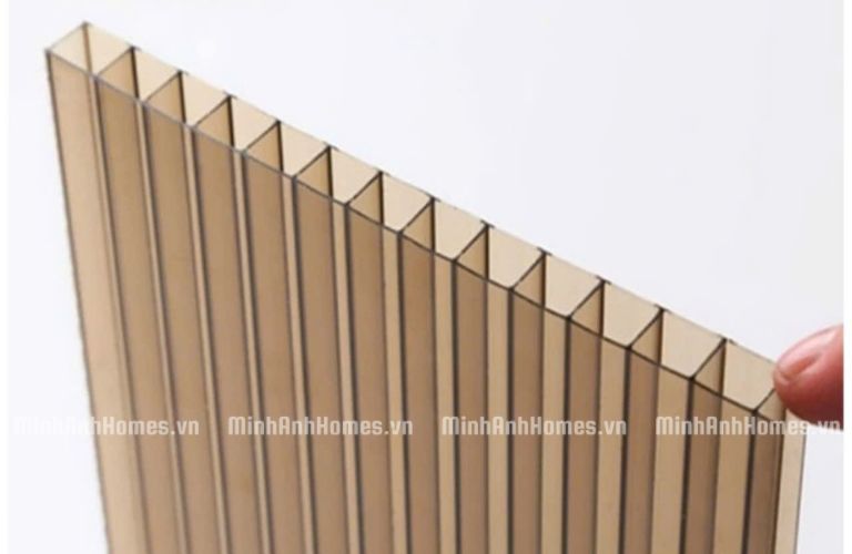 Tấm Poly màu trà rỗng ruột