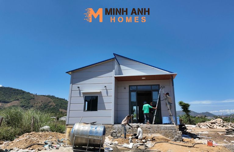 Nhà lắp ghép panel mái lệch tại Đam Rông, Lâm Đồng