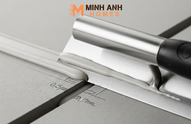 Đắp vữa chống thấm lên mối nối