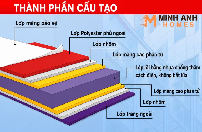 Cấu tạo của tấm Alu Triều Chen ngoài trời